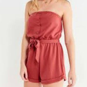 UO Out From Under Baylee Button Tube Romper Large